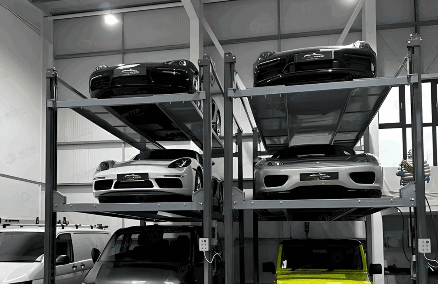 3F Model – Three-Level, Four-Post Parking Lift