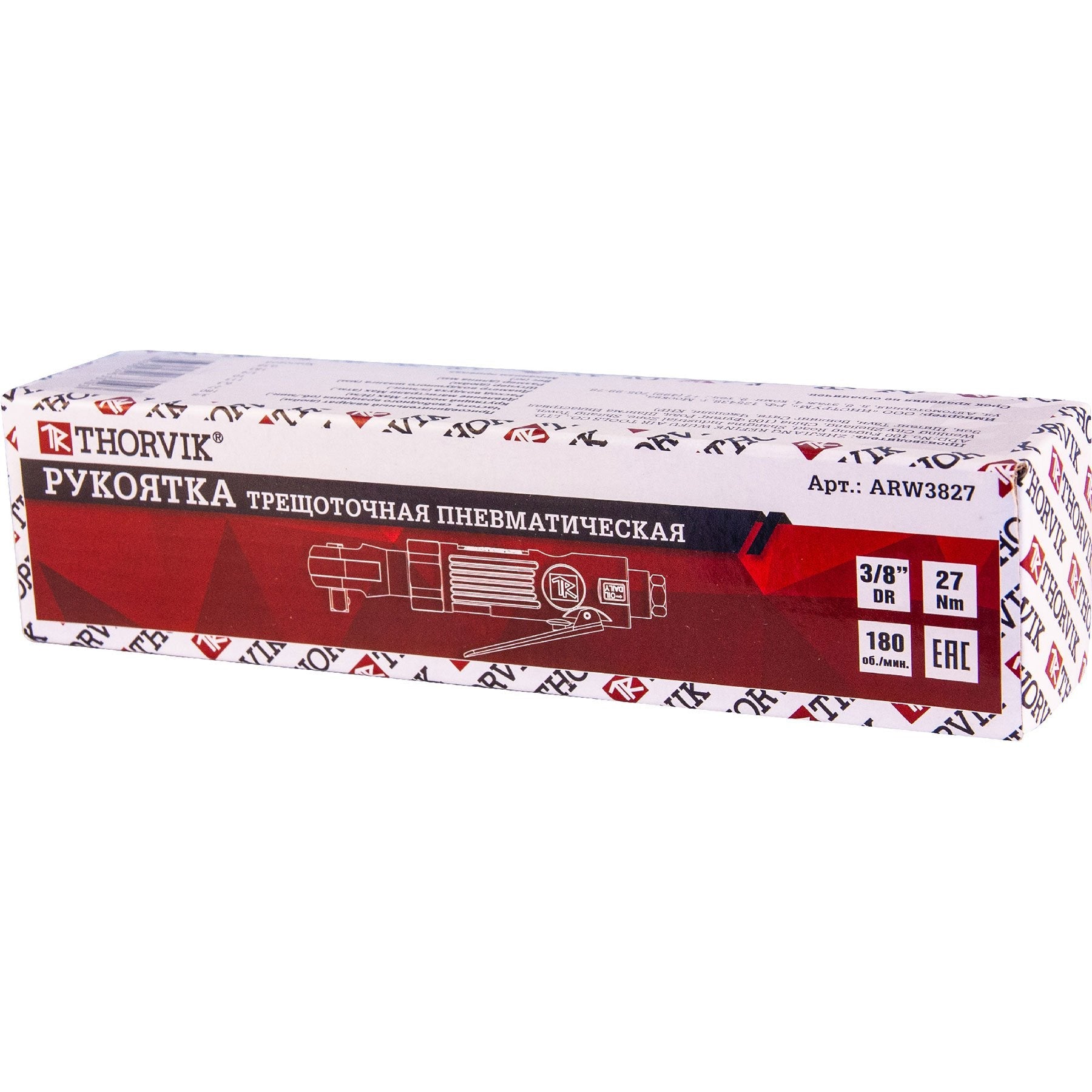 Air ratchet wrench 3/8"DR, 180 RPM, 27 Nm ARW3827 Thorvik Tools