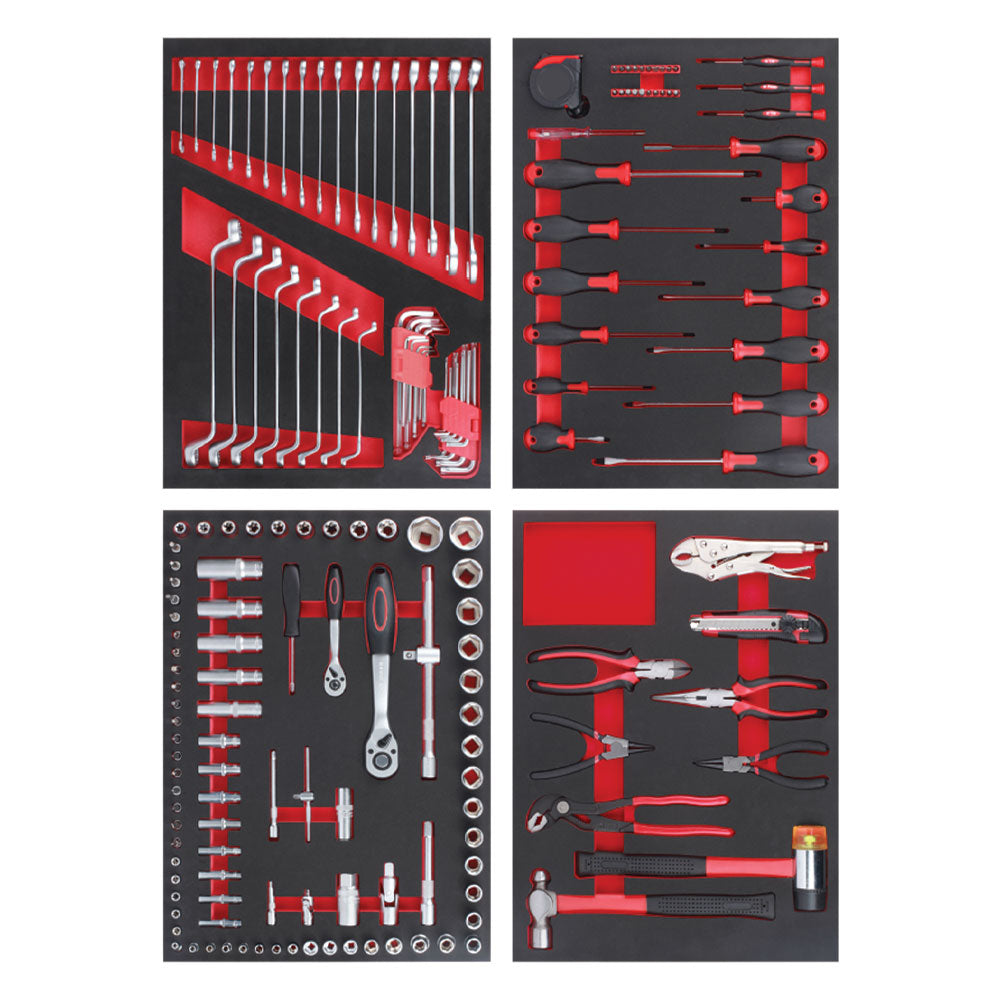 Filled tool trolley 7 drawers with 134psc tools AQT7134 AutoEQ