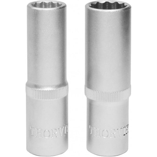 Flank deep socket, 12-point, 1/2" DR Thorvik Tools