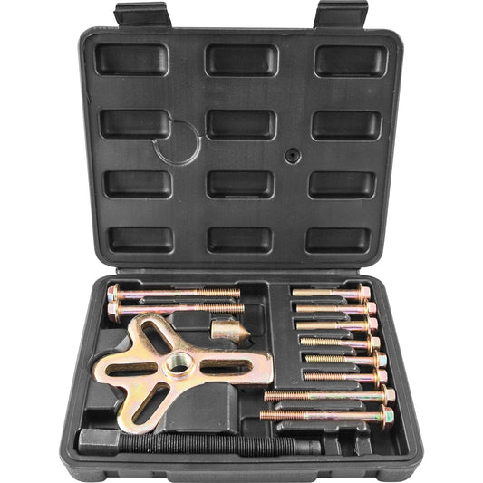 Multifunction puller with bolt clamps in a set. Range of captures is 30-120 mm, 13 pcs. 